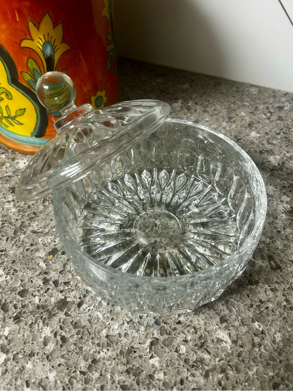 Clear Glass Lidded Candy Dish - Elegant Crystal-Style Serving Bowl